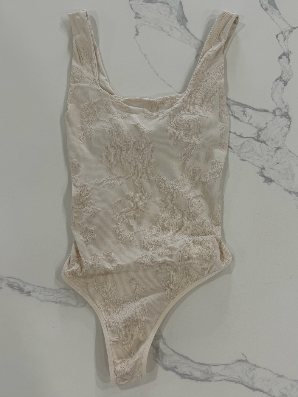 Intimately Free People Send Love Seamless Floral Bodysuit Cream Ivory M/L